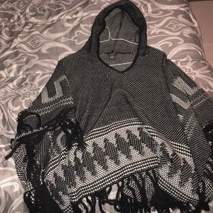 Hooded Sweater Poncho